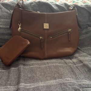 Dooney & Bourke Chestnut Leather Shoulder Bag